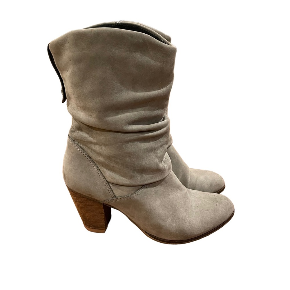 Aldo Women’s Gray Slouchy Round Toe Cone Heel Boots Size 8.5 - Picture 3 of 7
